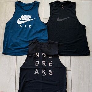 Nike Air Blue Tank Nike Black Tank and Black Under Armour Tank